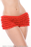 RUFFLE SHORTS W/BACK BOW RED O/S -CQ114RD