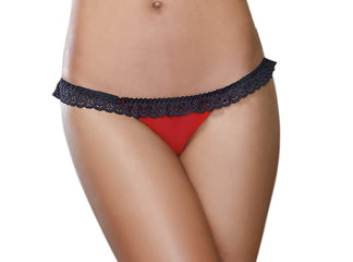 OPEN BACK PANTY SMALL RED/BLACK -DG1377S