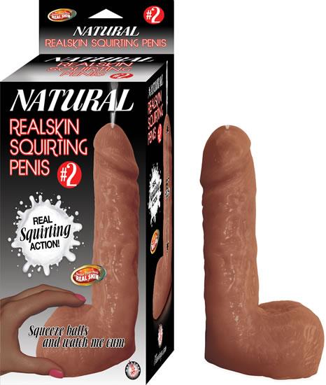 NATURAL REALSKIN SQUIRTING PENIS #2 BROWN -NW2842