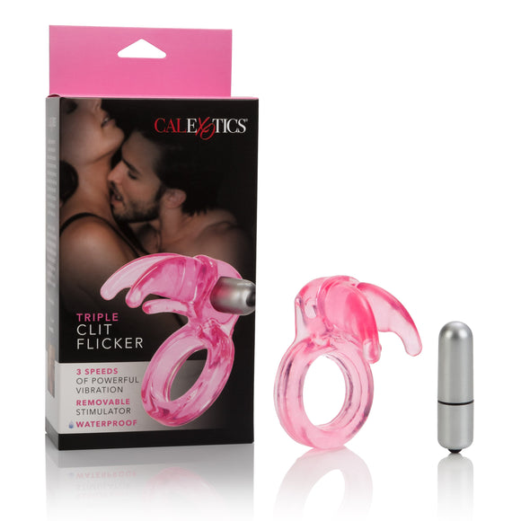 Triple Clit Flicker Vibrating Penis Ring SE-1831-04-3