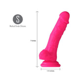 BILLEE 7 REALISTIC SILICONE DONG NEON PINK "-MTJM18303P1