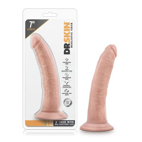 DR SKIN 7 COCK W SUCTION CUP VANILLA 