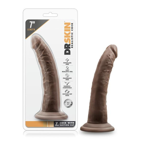DR SKIN 7 COCK W SUCTION CUP CHOCOLATE 