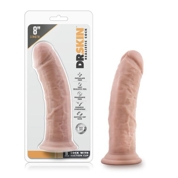 DR SKIN 8 COCK W SUCTION CUP VANILLA 