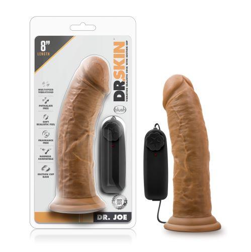 DR. SKIN DR. JOE 8IN VIBRATING COCK W/ SUCTION CUP MOCHA -BN13827