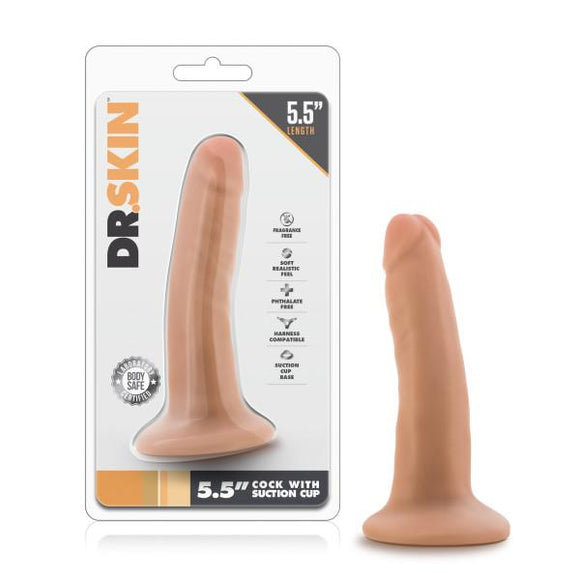 DR SKIN 5.5 COCK W/ SUCTION CUP VANILLA 