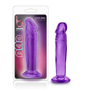 B YOURS SWEET N SMALL 6IN DILDO W/ SUCTION CUP PURPLE -BN14621