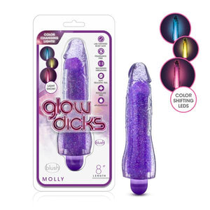 GLOW DICKS MOLLY GLITTER VIBRATOR PURPLE -BN43011