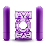 PLAY WITH ME DOUBLE PLAY DUAL VIBRATING COCKRING PURPLE -BN77101