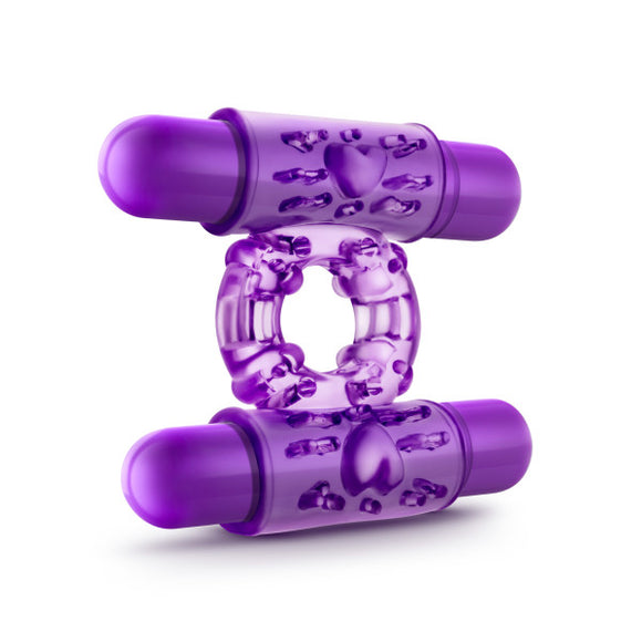 PLAY WITH ME DOUBLE PLAY DUAL VIBRATING COCKRING PURPLE -BN77101
