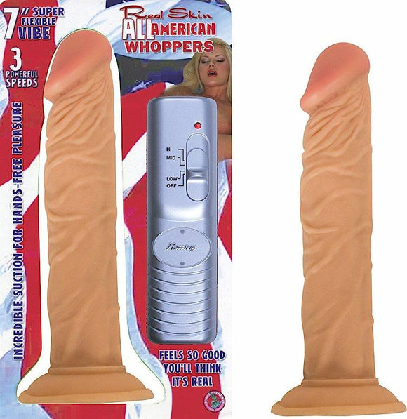 ALL AMERICAN WHOPPER VIBRATING 7IN FLESH -NW18961