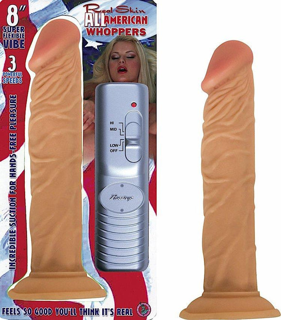 ALL AMERICAN WHOPPER VIBRATING 8IN FLESH -NW18971