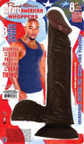 AFRO AMERICAN WHOPPER W/BALLS VIBRATING 8IN BROWN -NW18982