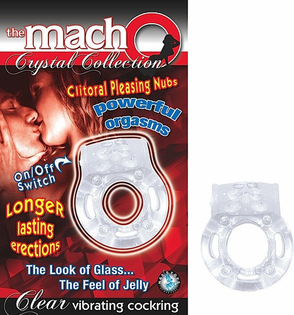 MACHO CRYSTAL COCKRING CLEAR VIBRATING -NW2369