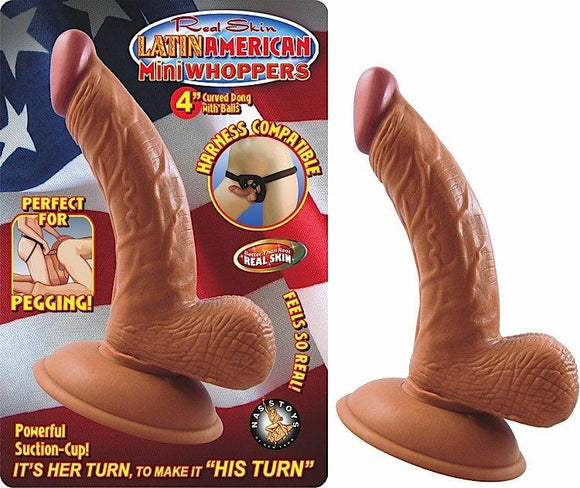 LATIN AMERICAN MINI WHOPPERS 4IN CURVED DONG W/BALLS LA -NW23902