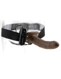 FETISH FANTASY 8IN HOLLOW STRAP ON BROWN VIBRATING -PD336129
