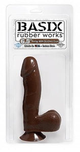 BASIX RUBBER WORKS 6.5IN DONG W/SUCTION CUP BROWN -PD422029