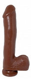 BASIX RUBBER WORKS 10IN DONG W/SUCTION CUP BROWN -PD422229
