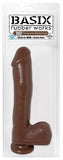 BASIX RUBBER WORKS 10IN DONG W/SUCTION CUP BROWN -PD422229