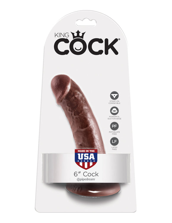 KING COCK 6IN COCK BROWN -PD550129