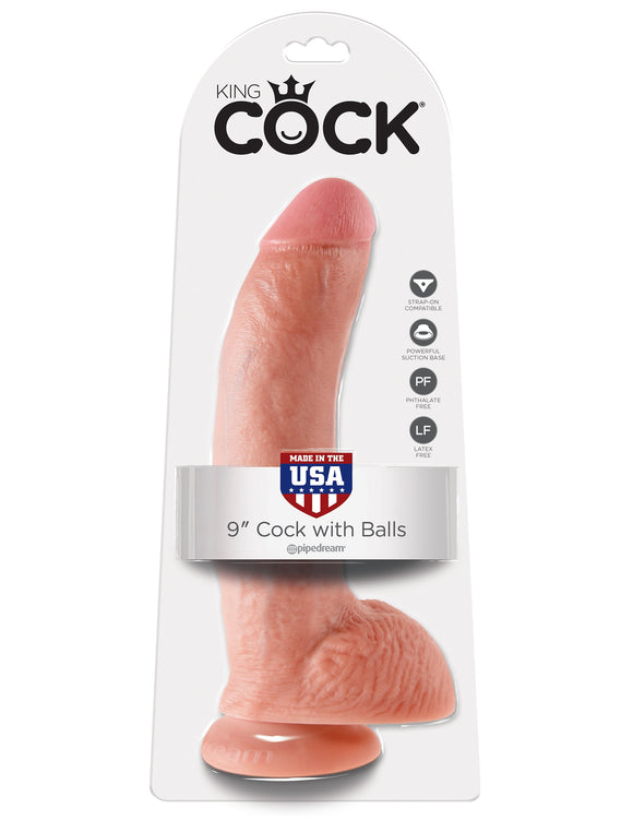 KING COCK 9IN COCK W/BALLS FLESH -PD550821