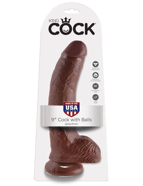 KING COCK 9IN COCK W/BALLS BROWN -PD550829