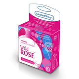 WILD ROSE RIBBED LUBRICATED CONDOMS 3PK -RCW03WR