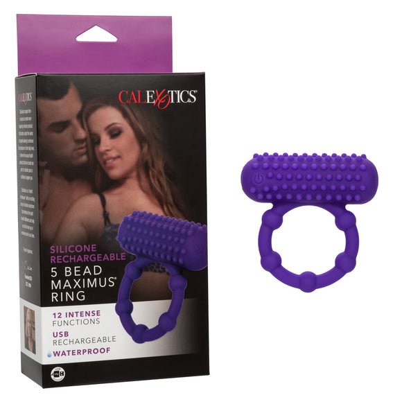 Silicone Rechargeable 5 Bead Maximus Ring - SE184325
