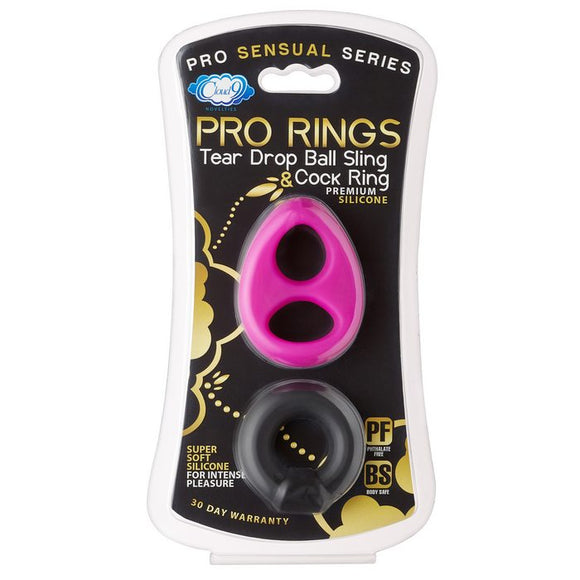 PRO SENSUAL SILICONE TEAR DROP RING & DONUT SLING 2 PACK -WTC624206