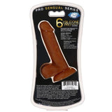 PRO SENSUAL PREMIUM SILICONE DONG W/ 3 C RINGS BROWN 6 "-WTC852844