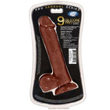 PRO SENSUAL PREMIUM SILICONE DONG W/ 3 C RINGS BROWN 9 "-WTC852905