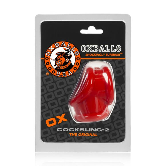COCKSLING 2 COCK & BALL SLING OXBALLS RED (NET) -OX1013RED