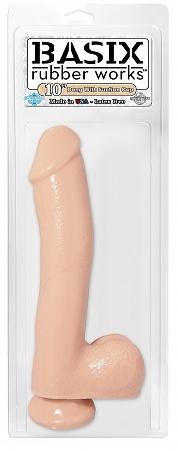 BASIX RUBBER WORKS 10IN DONG W/SUCTION CUP FLESH -PD422221