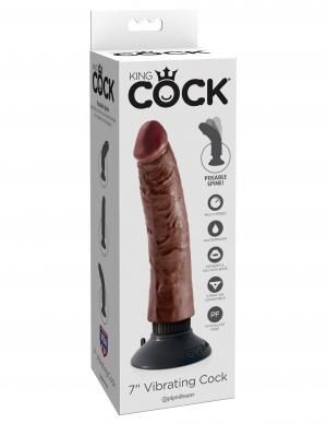 KING COCK 7IN COCK BROWN VIBRATING -PD540229