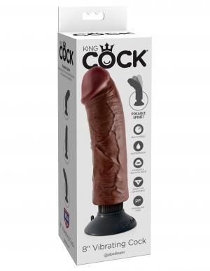 KING COCK 8IN COCK BROWN VIBRATING -PD540329