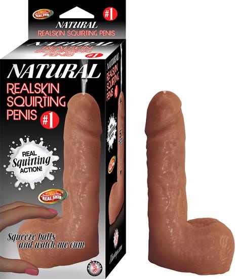 NATURAL REALSKIN SQUIRTING PENIS #1 BROWN -NW2841